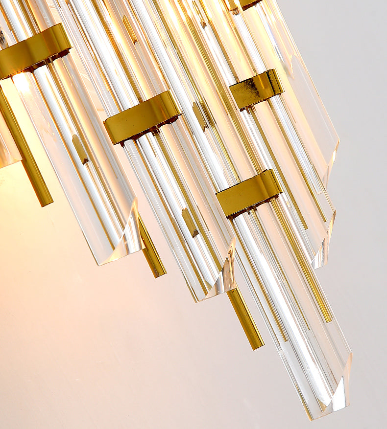 Geometric Gold Wall Lamp in Modern Creative Style Wrought Iron Wall Sconce with Crystal Shade