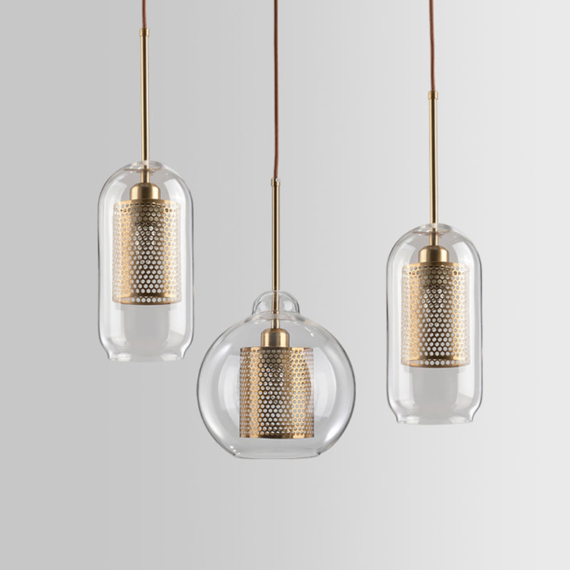 1-Licht-Glas-HABE-Beleuchtungsbehandlung Minimalismus Anhänger Lichtkit für Esszimmer