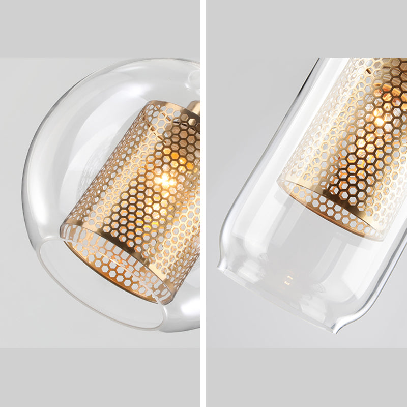 1-Licht-Glas-HABE-Beleuchtungsbehandlung Minimalismus Anhänger Lichtkit für Esszimmer