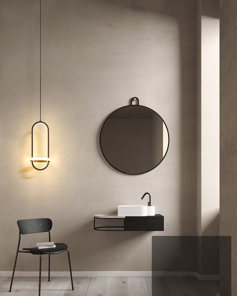 Aluminium LED Hanging Light dans un style concis moderne en fer forgé, une lumière suspendue géométrique avec une teinte en silicone
