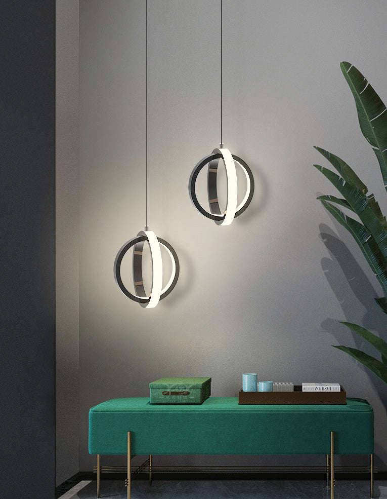 Aluminium LED Hanging Light in Modern Minimalist Style Silicone Globe Pendante Light for Bedroom