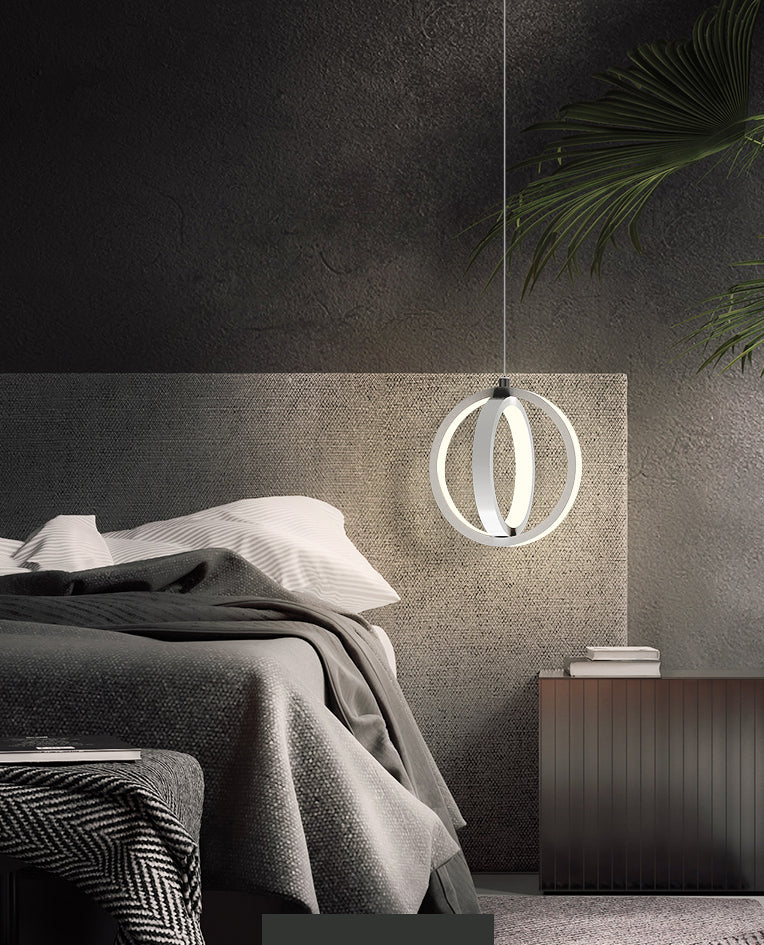 Aluminium LED Hanging Light in Modern Minimalist Style Silicone Globe Pendante Light for Bedroom
