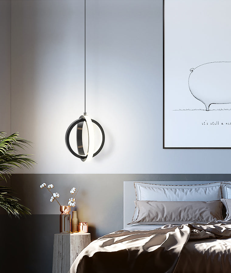 Aluminium LED Hanging Light in Modern Minimalist Style Silicone Globe Pendante Light for Bedroom