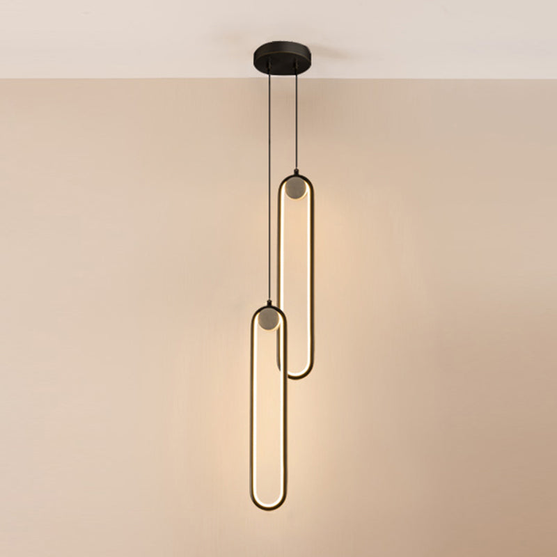 Acrylic Oblong LED Pendant Light in Modern Simplicity Aluminium Hanging Light for Interior Spaces