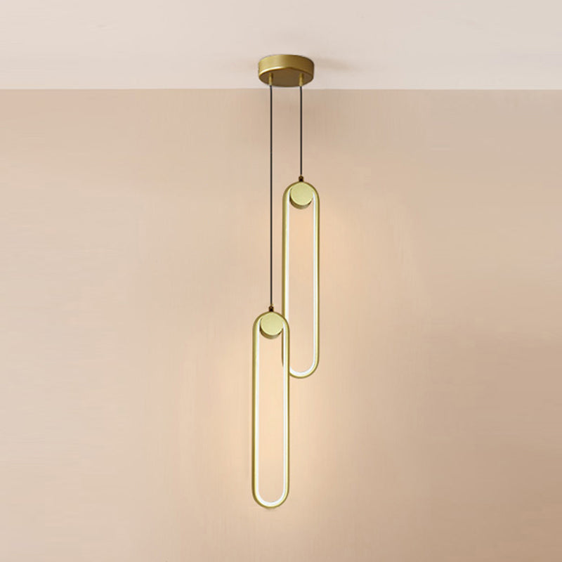 Acrylic Oblong LED Pendant Light in Modern Simplicity Aluminium Hanging Light for Interior Spaces