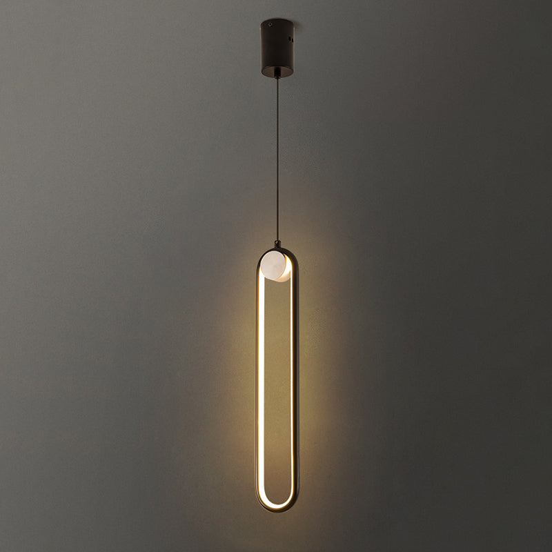 Acrylic Oblong LED Pendant Light in Modern Simplicity Aluminium Hanging Light for Interior Spaces