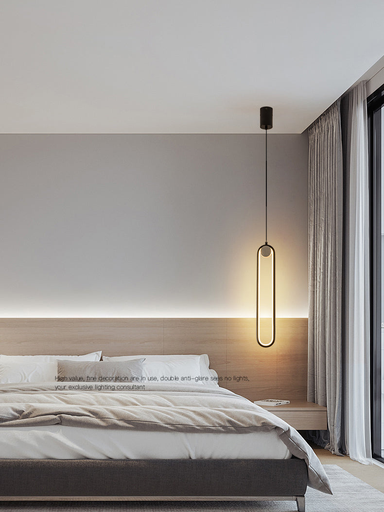 Acrylic Oblong LED Pendant Light in Modern Simplicity Aluminium Hanging Light for Interior Spaces