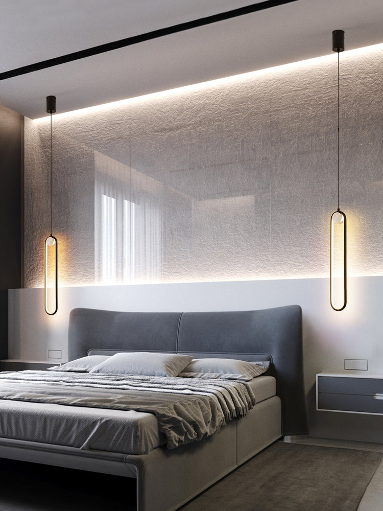 Acrylic Oblong LED Pendant Light in Modern Simplicity Aluminium Hanging Light for Interior Spaces