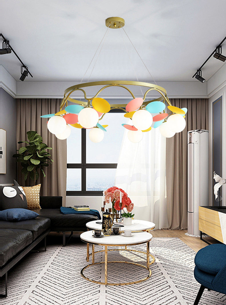 Circle Metal Suspension Lighting Modern Ceiling Suspension Lamp for Bedroom