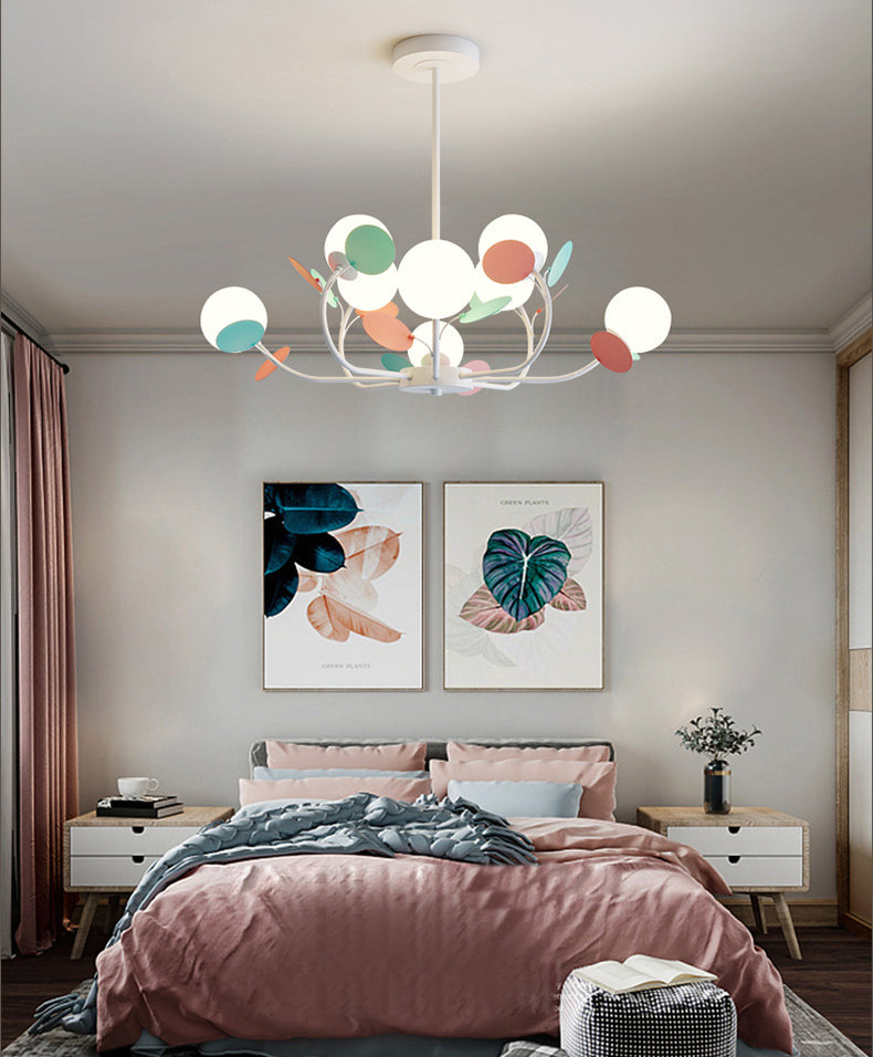 Multicolored Metal Chandelier Pendant Light Sputnik Pendant Light for Bedroom