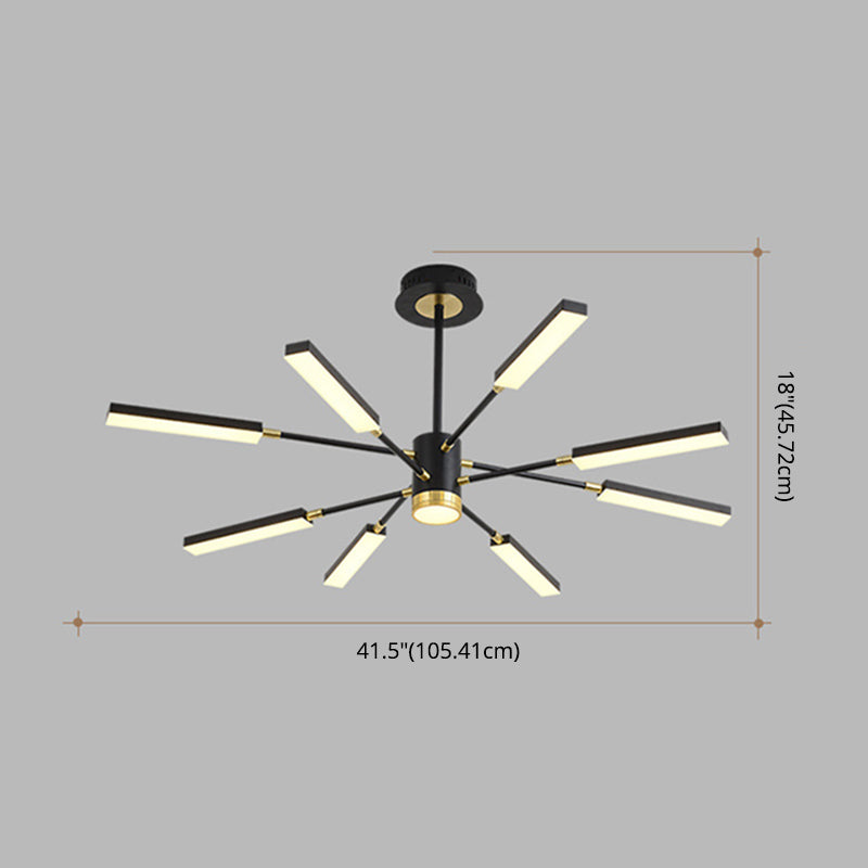 Metal Starburst Hanging Light Fixture Minimalist Style LED Suspended Lighting Fixture
