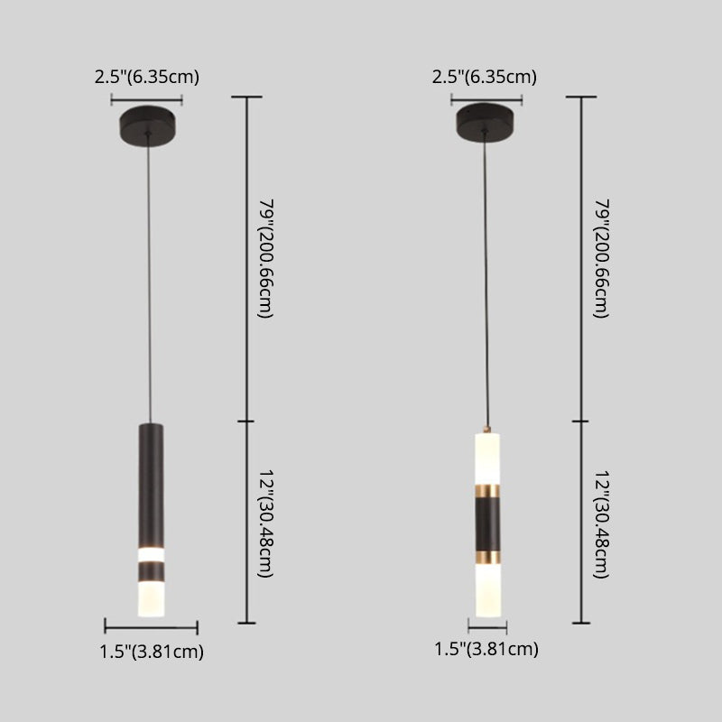 Plafonnage suspendu à suspension LED minimaliste suspension cylindrique suspension
