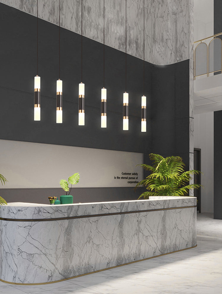 Plafonnage suspendu à suspension LED minimaliste suspension cylindrique suspension