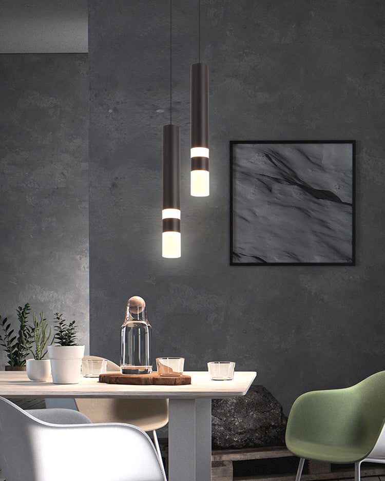 Plafonnage suspendu à suspension LED minimaliste suspension cylindrique suspension