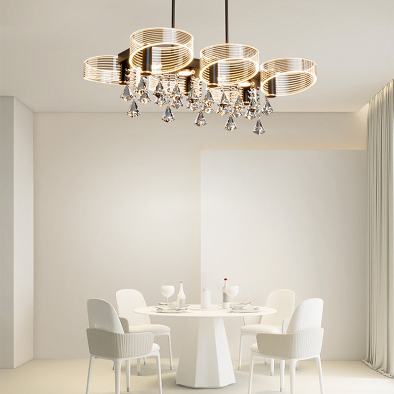 Luces de lámpara de araña de isla de estilo moderno luces colgantes de aluminio LED para comedor