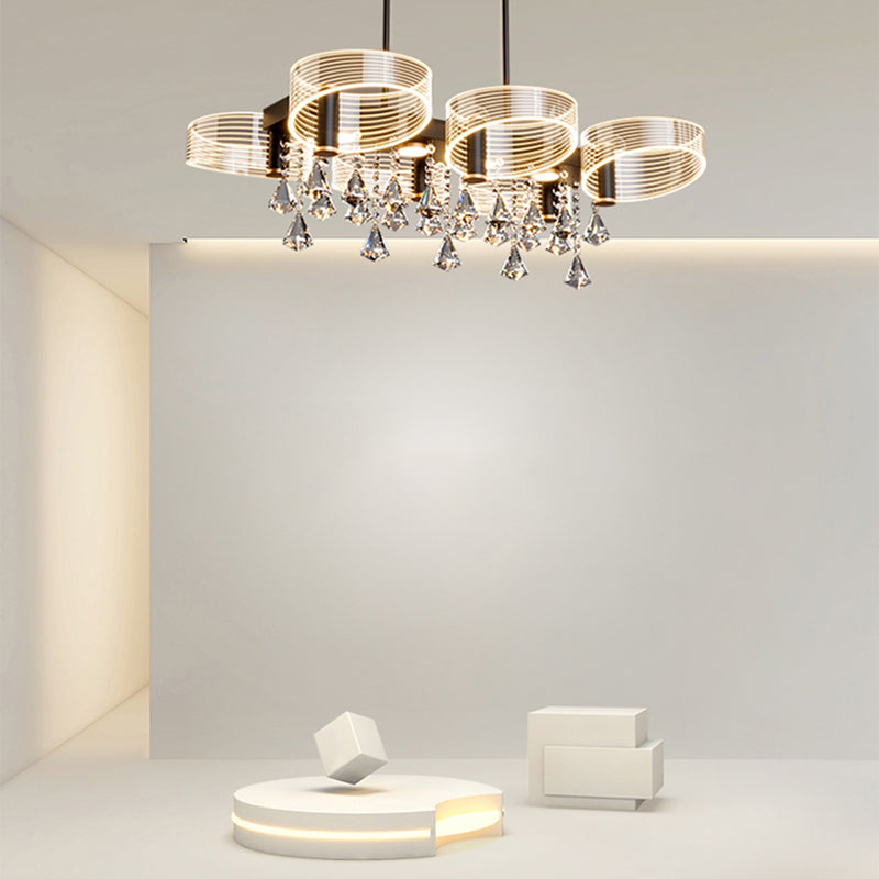 Luces de lámpara de araña de isla de estilo moderno luces colgantes de aluminio LED para comedor