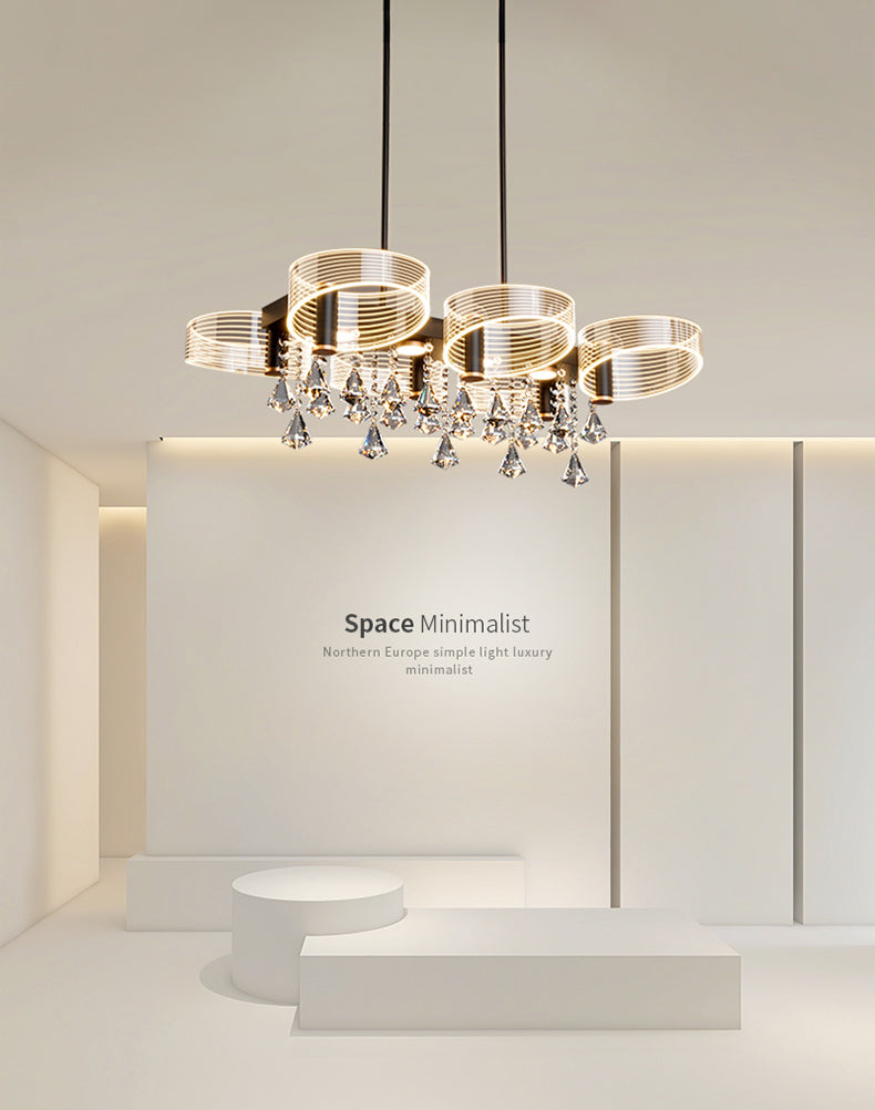 Luces de lámpara de araña de isla de estilo moderno luces colgantes de aluminio LED para comedor