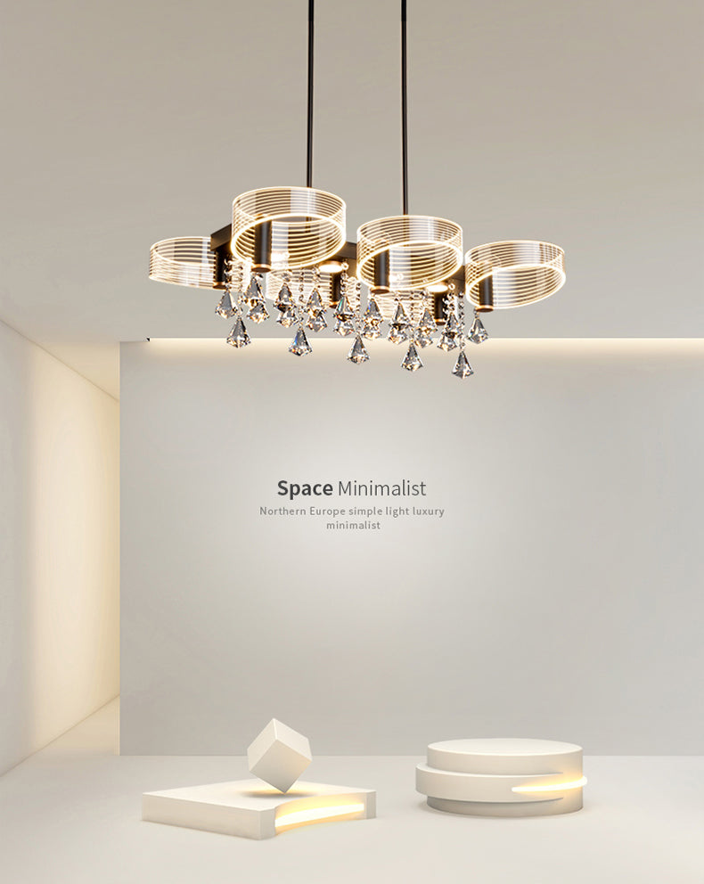 Luces de lámpara de araña de isla de estilo moderno luces colgantes de aluminio LED para comedor