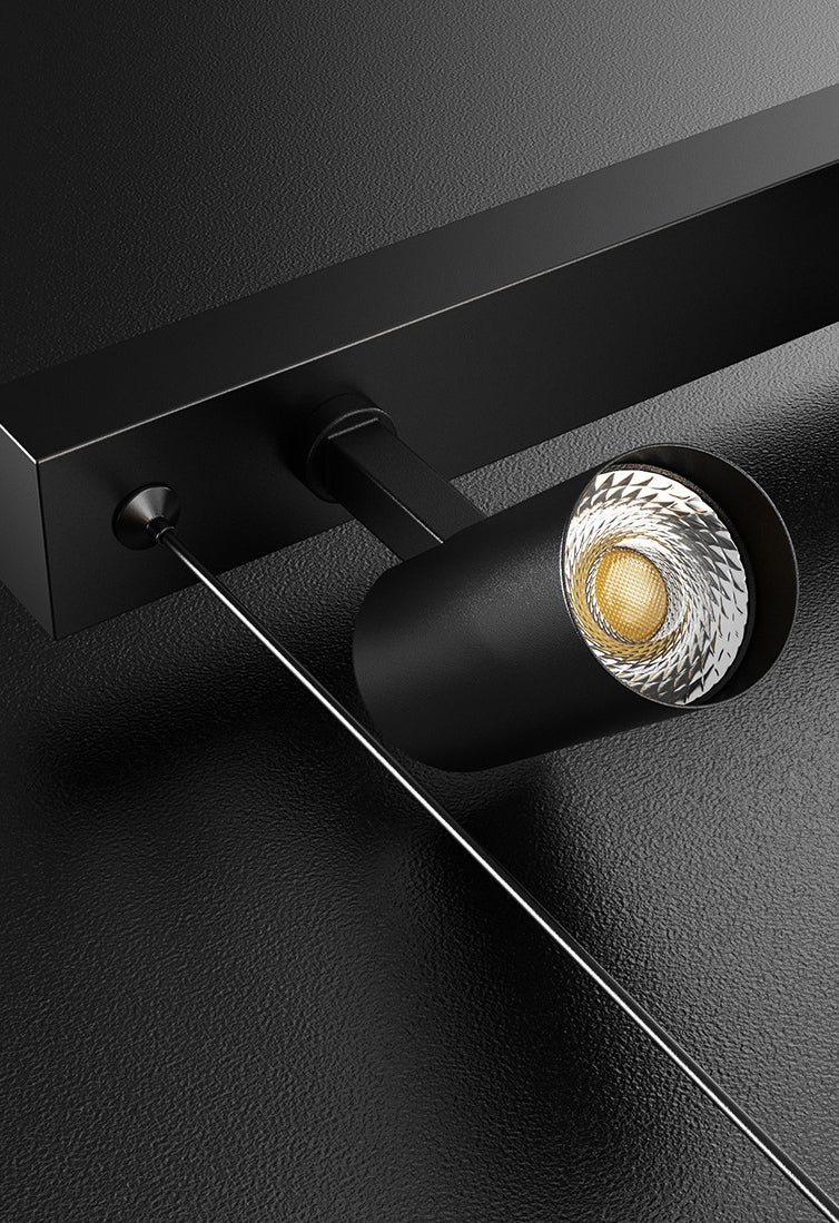 Accesorio de iluminación de lámpara de metal lineal estilo led isla negra led lámpara de techo de techo