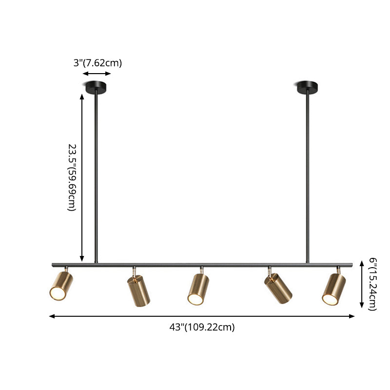 Cilindros Luz de techo colgante Simplicidad Estilo de metal Metal Black Island Light