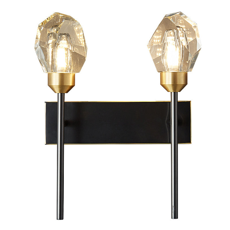 Schwarzsteinförmige Leuchtenleuchte Einfachheitstil Kristallwandhalterung Leuchte Leuchte