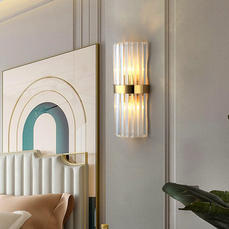 Iluminación de pared curva de cristal iluminación de pared de estilo contemporáneo para dormitorio