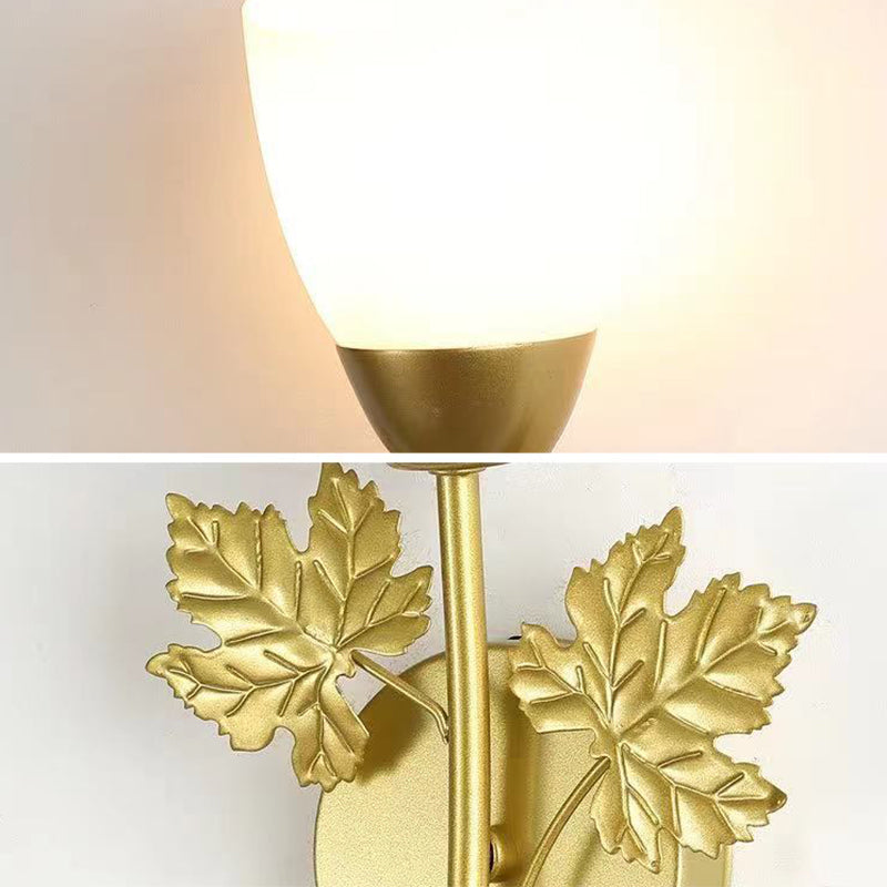 Conical Glass Wall Light Sconce Minimalist Style Sconce Light Fixture for Bedroom