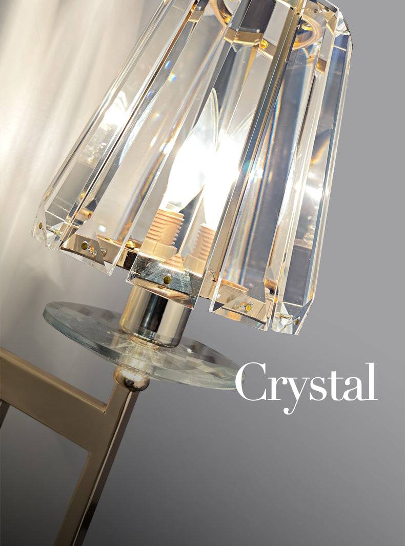 Iluminación de pared sombreada dorada de estilo contemporáneo de cristal de estilo contemporáneo lámpara