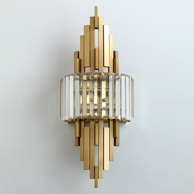 Half Shade Bedroom Wall Sconce Lighting Crystal Nordic Style Wall Lighting Fixture in Gold