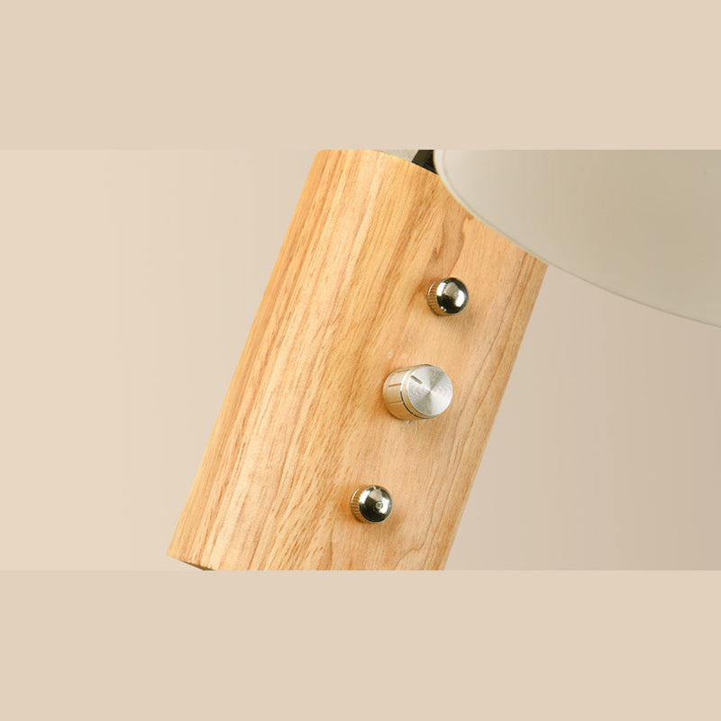 Lámpara de pared de cono de madera en un estilo de pared de hierro forjado moderno de estilo conciso con sombra de vidrio blanco