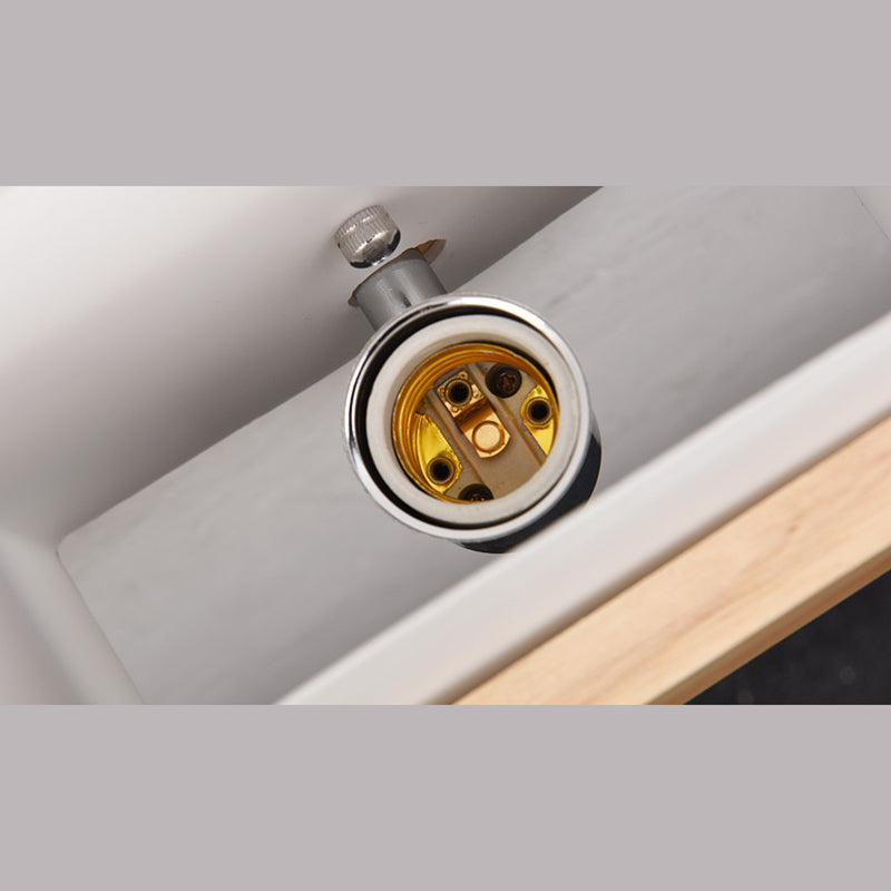 Log Color Rectangular Wall Lamp in Modern Simplicity Wooden Indoor Wall Light with Glass Shade