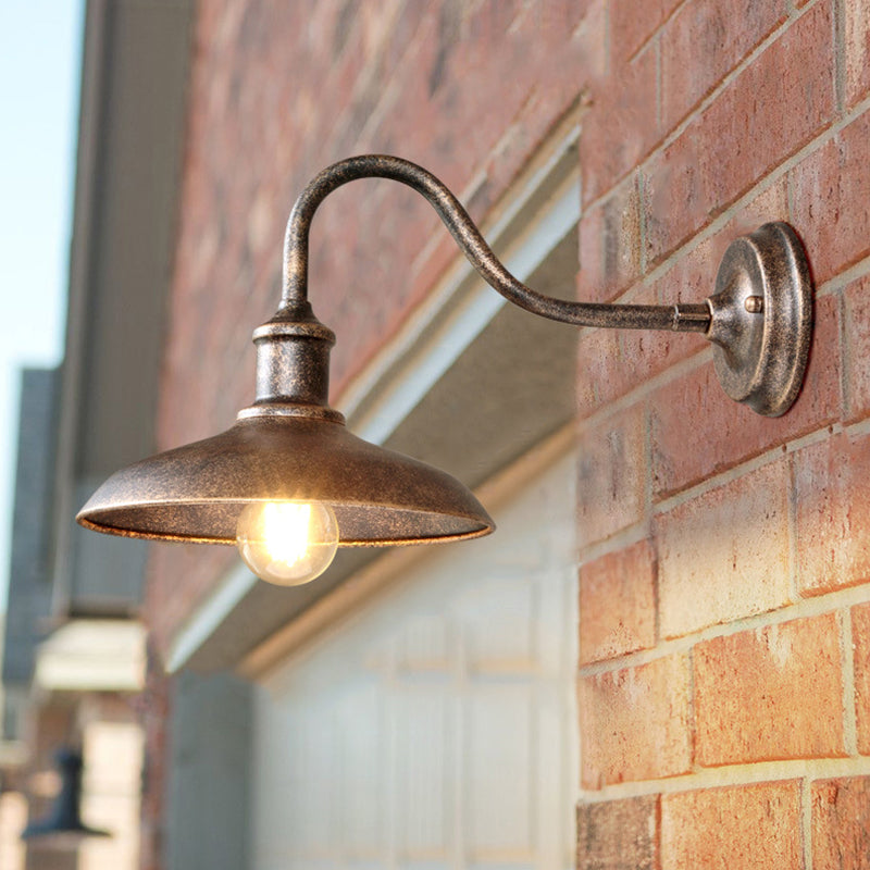 Industrial Retro Barn Wall Lamp Wrought Iron 1-Light Wall Light for Exterior Spaces