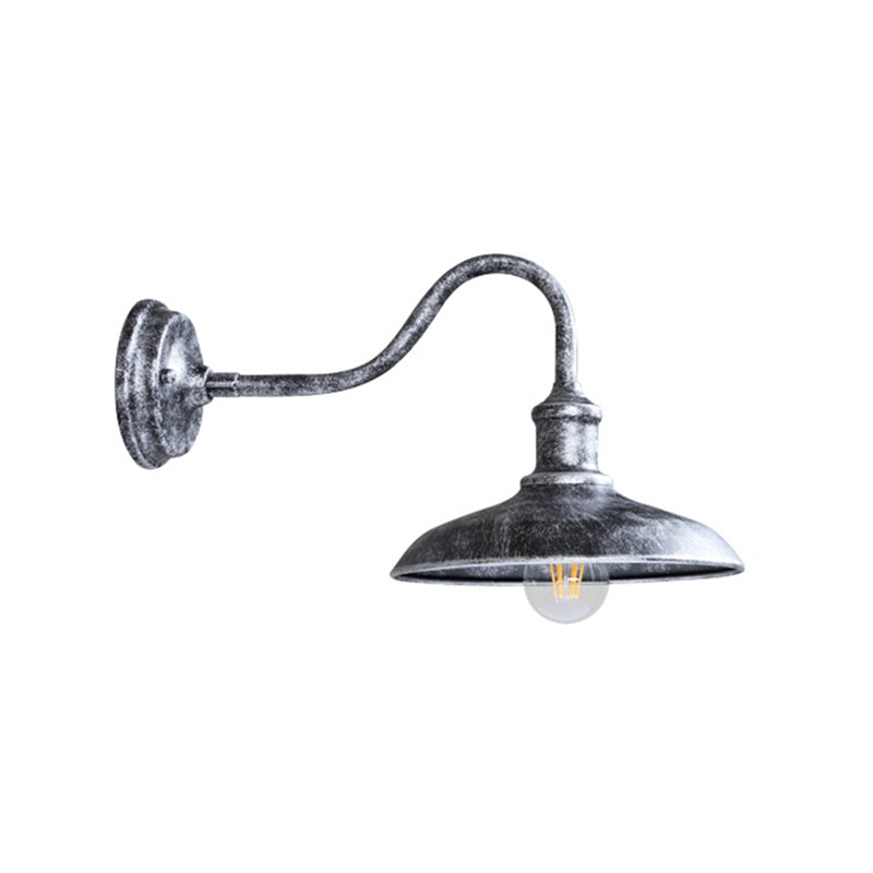 Industrial Retro Barn Wall Lamp Wrought Iron 1-Light Wall Light for Exterior Spaces
