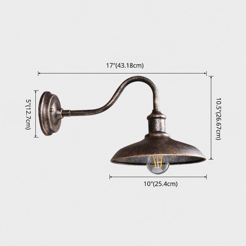 Industrial Retro Barn Wall Lamp Wrought Iron 1-Light Wall Light for Exterior Spaces
