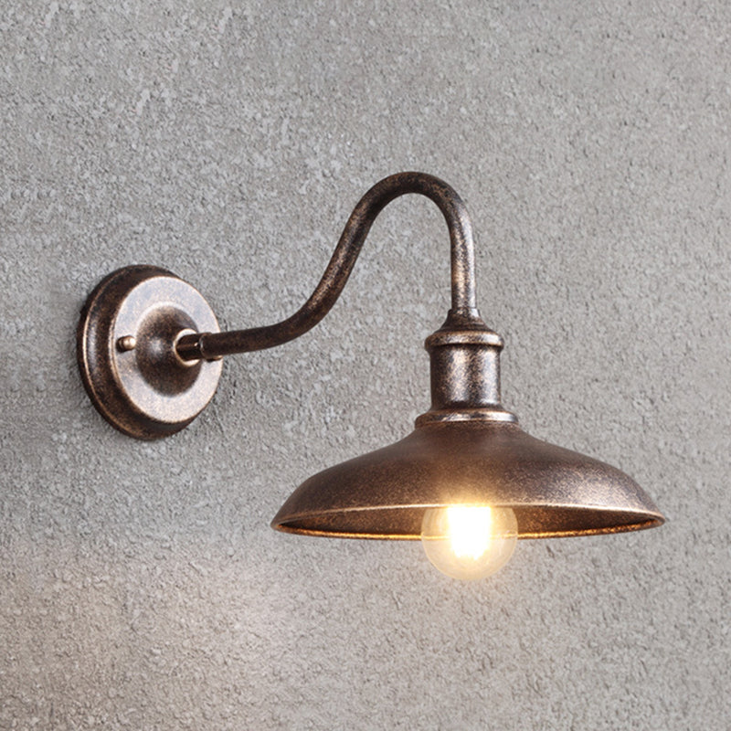 Industrial Retro Barn Wall Lamp Wrought Iron 1-Light Wall Light for Exterior Spaces