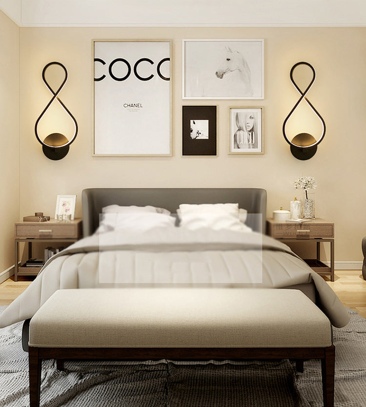 Modern Creative LED Wall Lamp Aluminium Linear Wall Sconce with Acrylic Shade