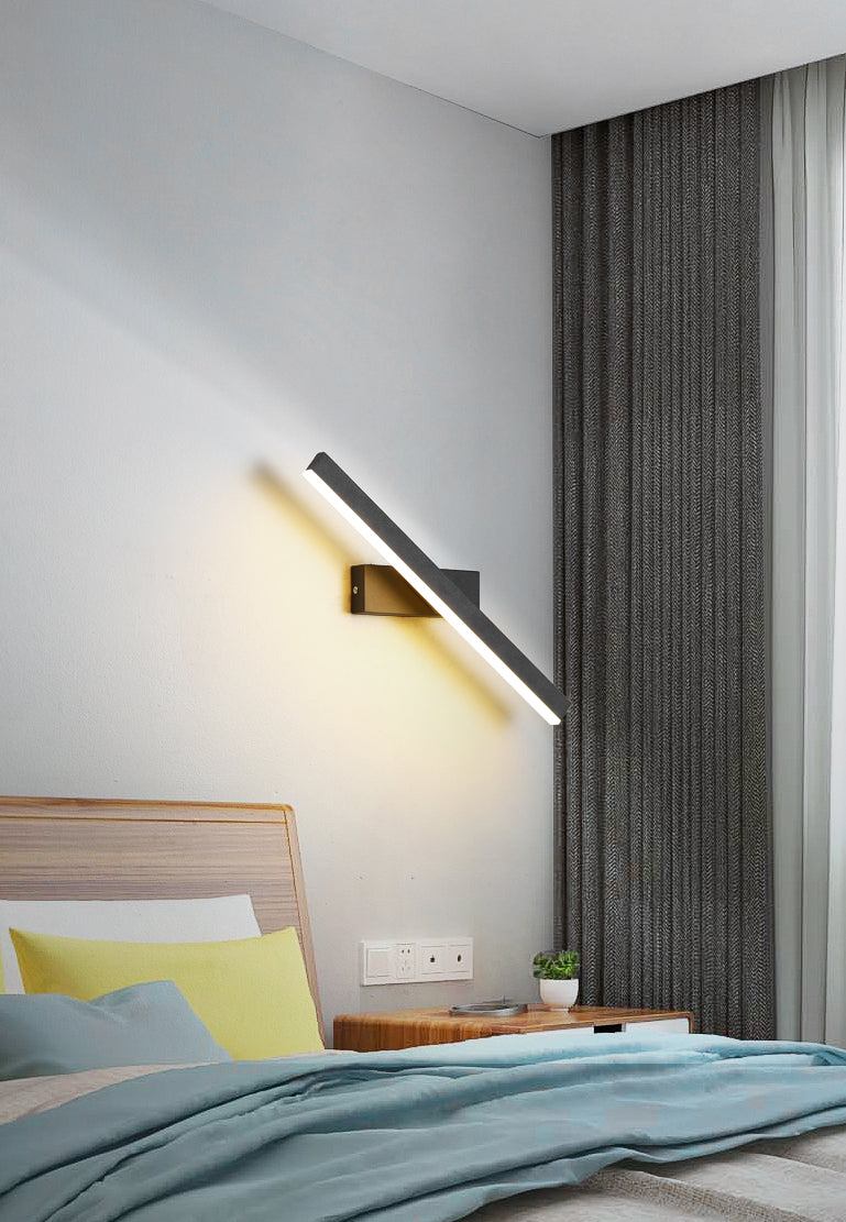 Lámpara de pared de pared LED creativa moderna Lámpara de pared giratoria rectangular de hierro giratorio con sombra acrílica