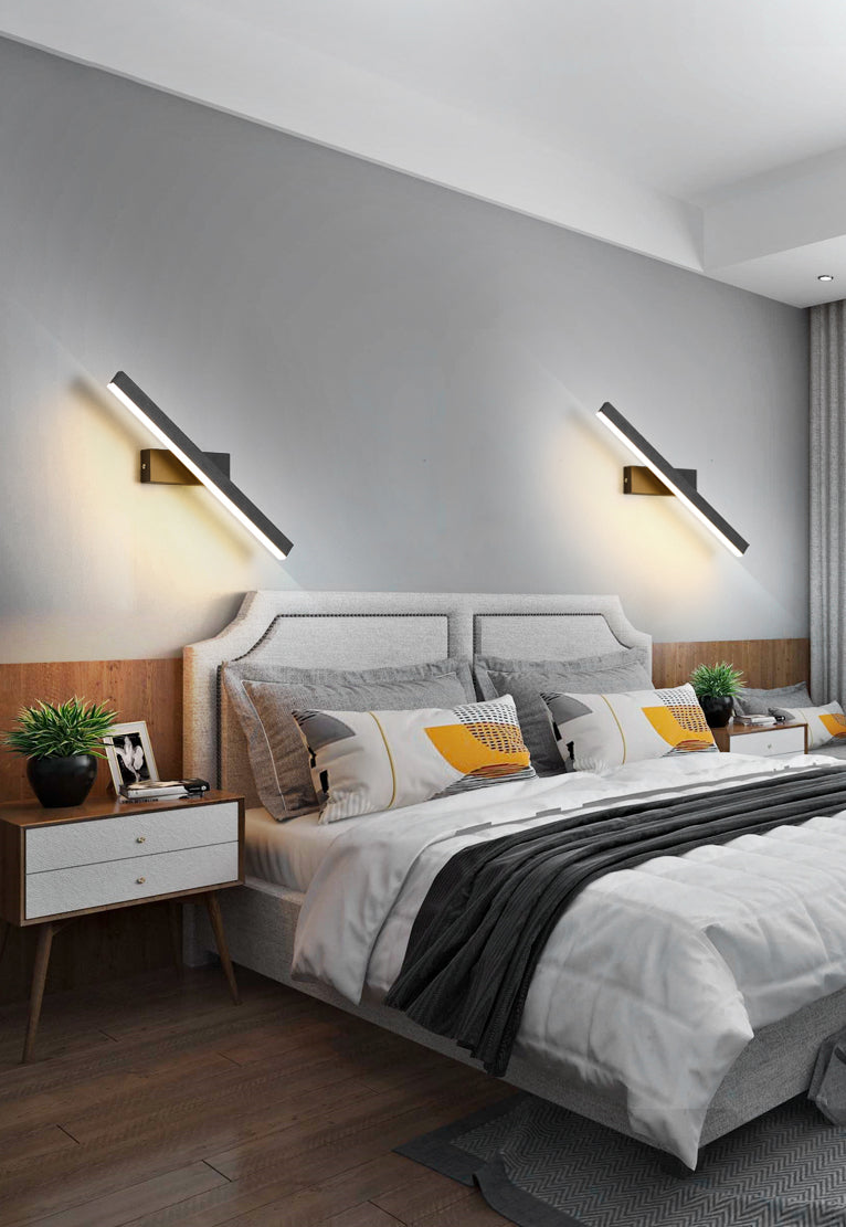 Lámpara de pared de pared LED creativa moderna Lámpara de pared giratoria rectangular de hierro giratorio con sombra acrílica