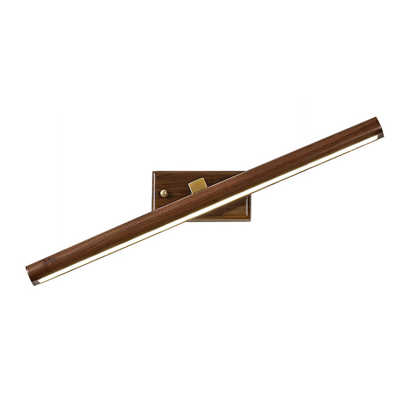Modern Linear Vanity Sconce Lights Wood 1-Light Wall Lighting Fixture for Bathroom