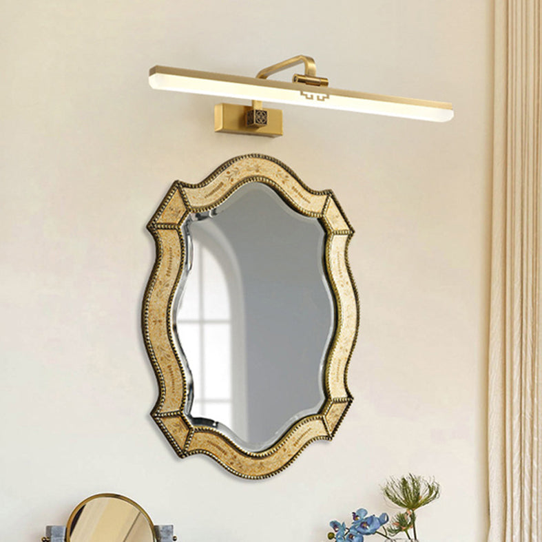 Simplicité Mirror de vanité allongée lumineuses luminaires muraux acryliques pour salle de bain