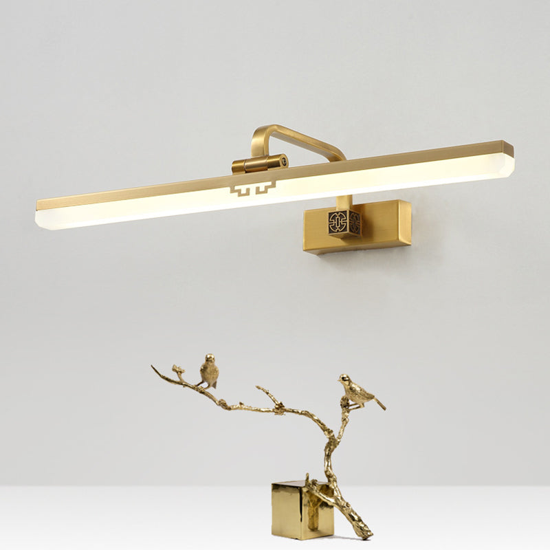 Simplicité Mirror de vanité allongée lumineuses luminaires muraux acryliques pour salle de bain