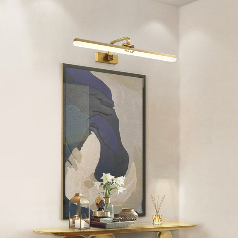 Simplicité Mirror de vanité allongée lumineuses luminaires muraux acryliques pour salle de bain