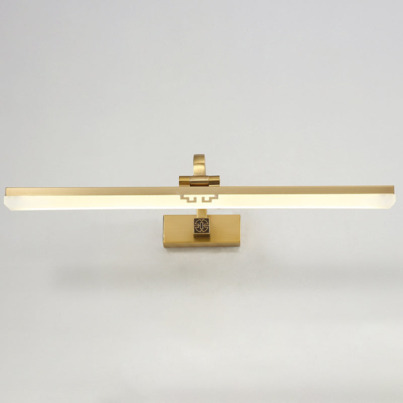 Simplicité Mirror de vanité allongée lumineuses luminaires muraux acryliques pour salle de bain