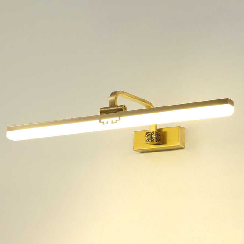 Simplicité Mirror de vanité allongée lumineuses luminaires muraux acryliques pour salle de bain