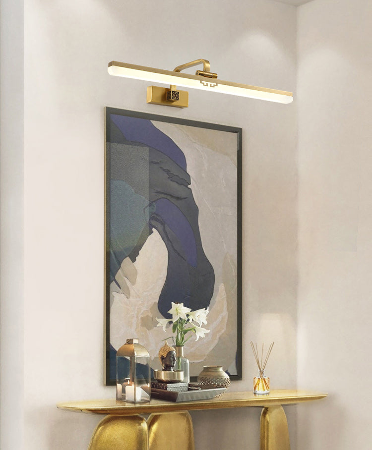 Simplicité Mirror de vanité allongée lumineuses luminaires muraux acryliques pour salle de bain