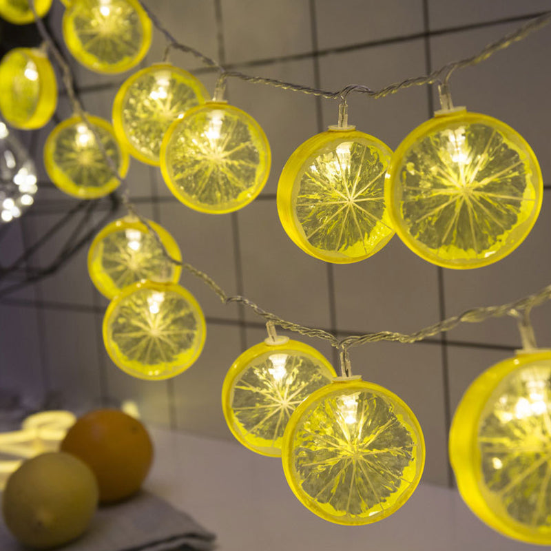 Nordic Lemon Slice String Light Set Plastic Bedroom Indoor Lighting with USB Plug