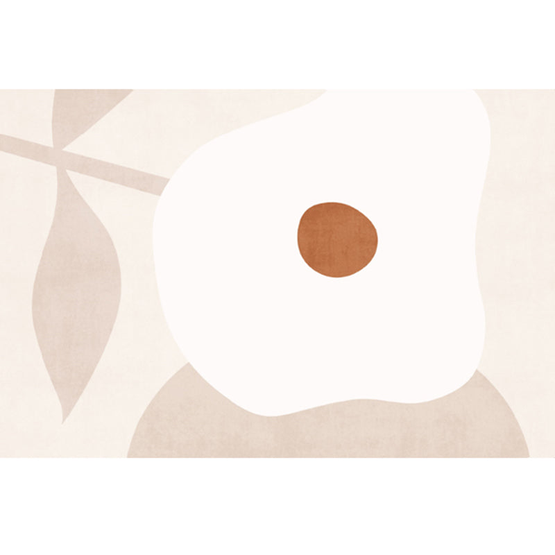 Apricot Tone Nordic Area Rug Polyester Abstract Print Carpet Stain Resistant Rug for Home Decoration