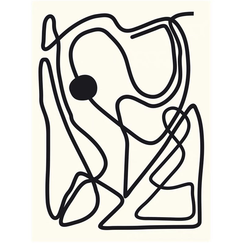 White Tone Modern Indoor Rug Polyester Abstract Lines Carpet Stain Resistant Rug for Home Decoration