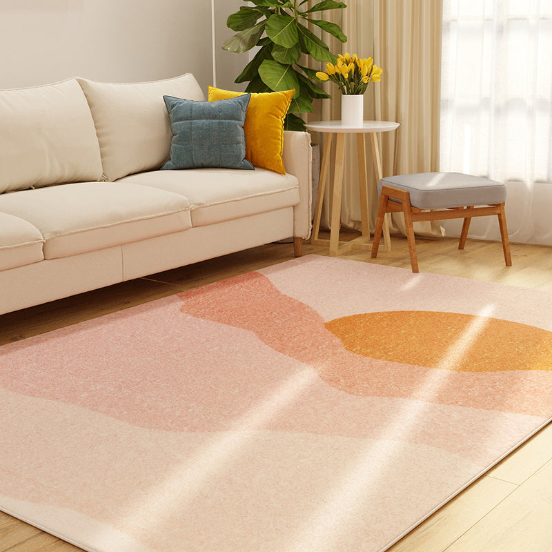 Multicolor Nordic Indoor Rug Polyester Color Block Rug Non-Slip Backing Indoor Rug for Living Room