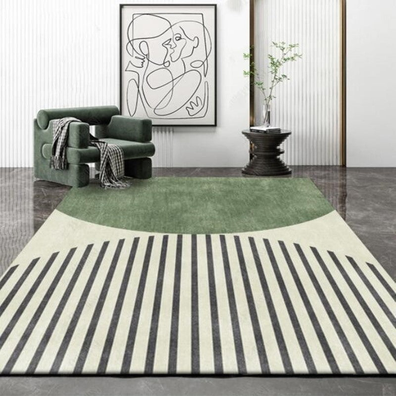 Color Mixed Nordic Indoor Rug Polyester Abstract Print Carpet Non-Slip Backing Rug for Home Decor